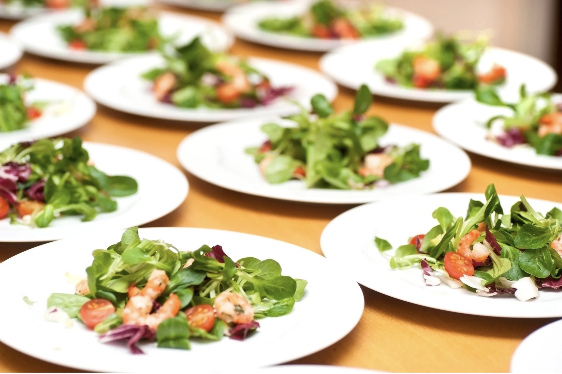 Platos individuales servidos para evento